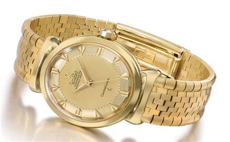 Omega A Fine 18k Gold Automatic Wristwatch With Sweep Centre Seconds