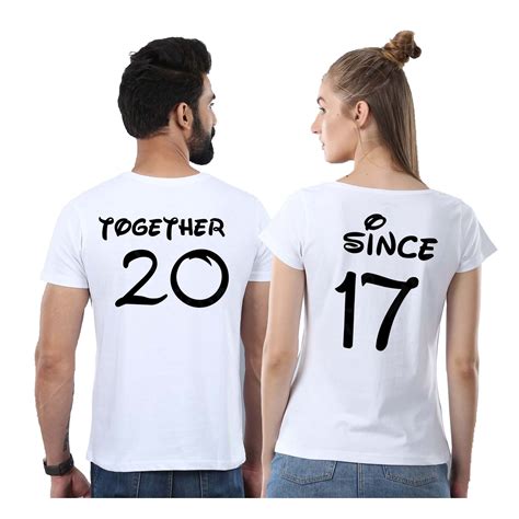 together since 2017 couple shirts honeymoon casual tee couples shirts matching tees anniversary