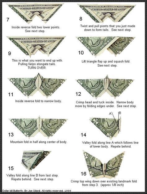 Dollar Bill Butterfly Tutorial Dollar Bill Origami Origami Butterfly