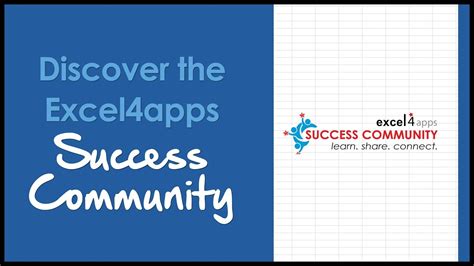 Discover The Excel4apps Success Community Youtube