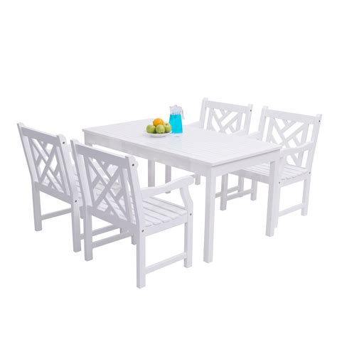 Shop Bradley 5 Piece Wooden Tablearm Chair Outdoor Dining Set Free