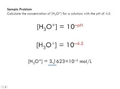 Since volume of solution is 500 ml=0,5 l, molar concentration of solution becomes; Calculating Concentration of Hydronium Ion from a pH Value ...