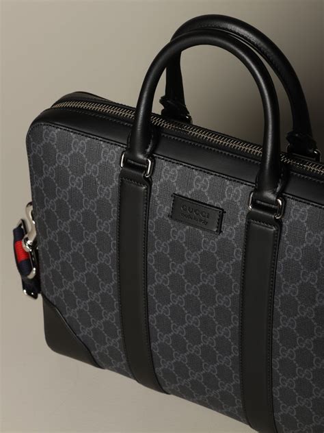 Gucci Briefcase Bag In Gg Supreme Fabric Shoulder Bag Gucci Men
