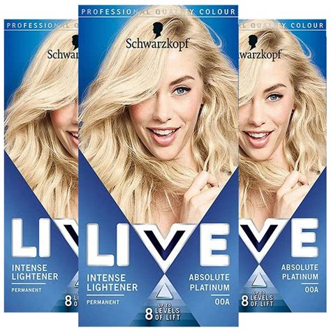 Schwarzkopf Live Absolute Platinum Blonde Permanent Hair Dye Intense