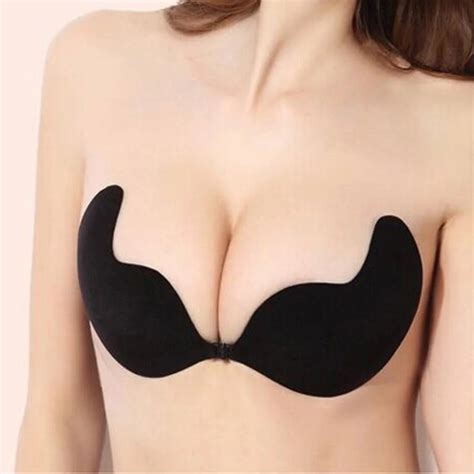 sexy push up silicone mango bra self adhesive seamless strapless bra front closure s m cup gel