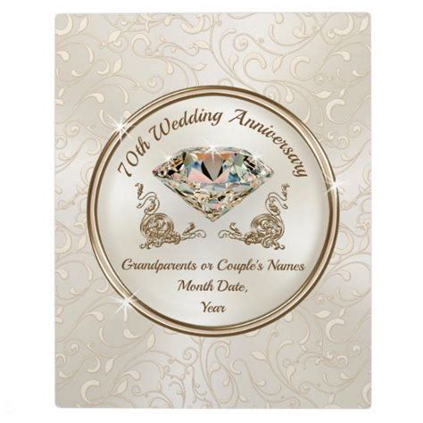 Personalized 70 Wedding Anniversary T Plaque In 2020