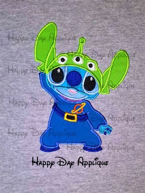 Stitch As Green Alien Applique Design 5x7 And 6x10 Instant Etsy