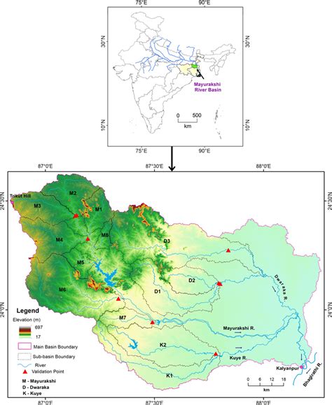 Location Of The Tributary Basins Of The Mayurakshi River System And