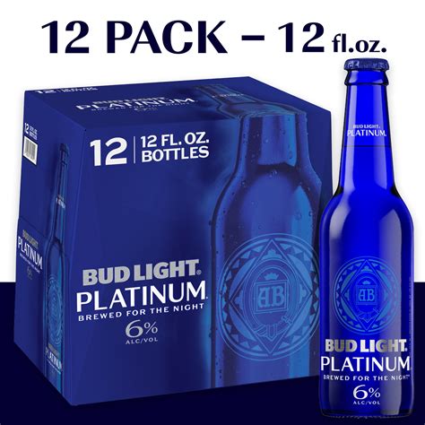 Bud Light Platinum Lager Beer 12 Pack 12 Fl Oz Bottles 6 Abv Domestic Beer