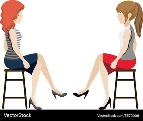 Faceless Girls Facing Each Other Royalty Free Vector Image