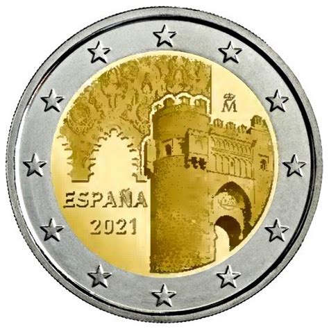 2 Euros Commémorative Espagne 2021 Puerta Toledo Unesco Belle Epreuve