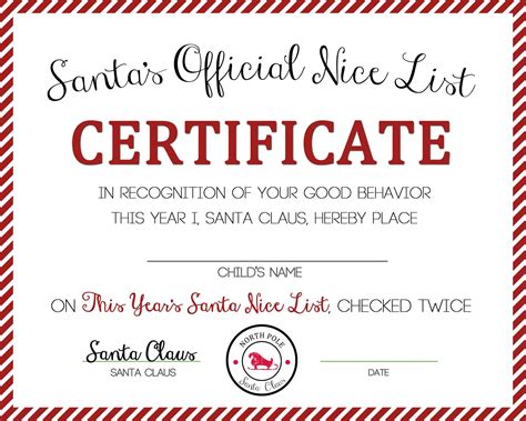 One of the best times of the year for presents is undeniably christmas and new year. Santa's Nice List Certificate.jpg | Christmas lettering, Christmas eve box for kids, Christmas ...