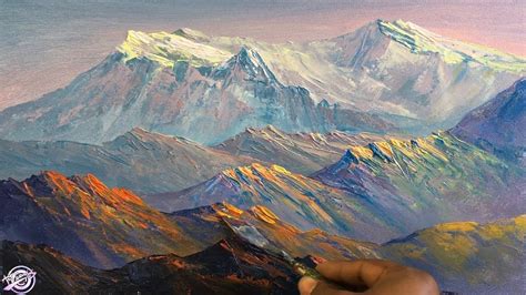 Mountain Painting How To Paint Mountain Easy Acrylic Mountain