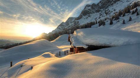 Winter Mountains In Austria Uhd 4k Wallpaper Pixelz