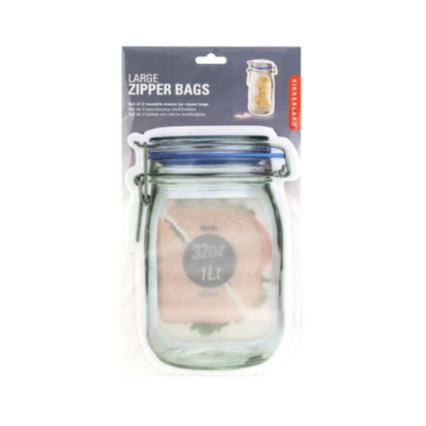 Kikkerland Mason Jar Zip Lock Bags Large The Little Things