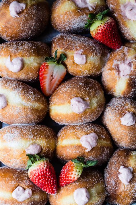 Strawberry Cream Filled Donuts - Foodness Gracious