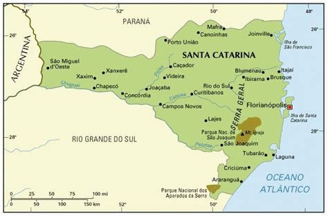 Mapa Sul Santa Catarina