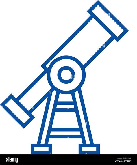 Visiontelescope Line Icon Concept Visiontelescope Flat Vector Symbol