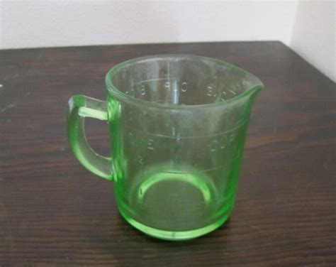 Green Depression Glass Measuring Cup Anchor Hocking Etsy
