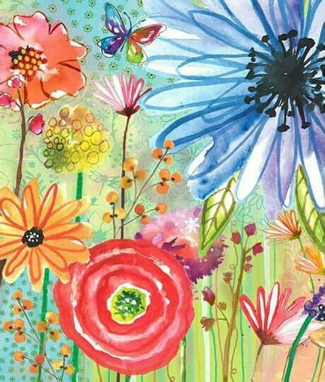Colors Watercolor Flower Prints Whimsical Art Flower Art