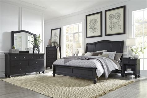 Shop for aspenhome bedroom set, caraway, and other master bedroom sets at woodley's furniture in colorado springs, fort collins, longmont, lakewood, centennial, northglenn. Aspenhome Oxford 4pc Sleigh Bedroom Set in Black