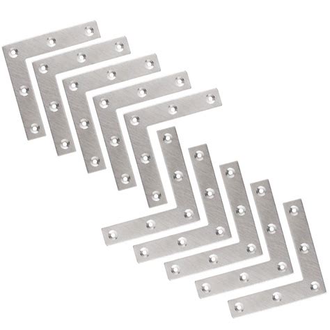 Buy Flat L Shaped Corner Bracket Tiberham 10 Pcs 80 X 80 Mm Stainless