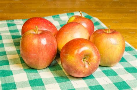 Fresh Ripe Fuji Apples High Quality Food Images ~ Creative Market