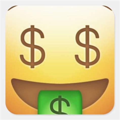 Money Mouth Hilarious Emoji Square Sticker