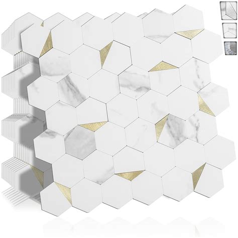 Buy Dicofun 10 Sheets Hexagon Tile Peel And Stick Backsplash White