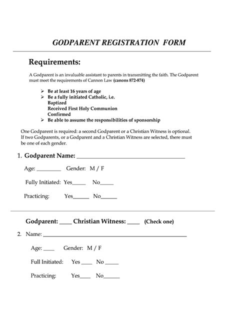 Godparent Paperwork Fill Out And Sign Online Dochub