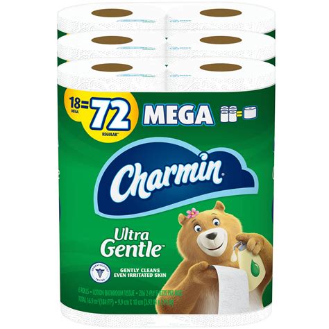 Charmin Ultra Gentle Toilet Paper 18 Mega Rolls 72 Regular Rolls For