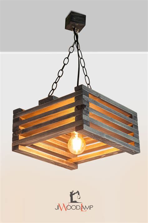 Farmhouse Kitchen Wood Pendant Light Unique Lamp Shades Wood Ceiling