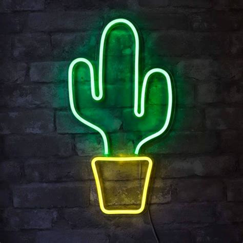 Cactus Acrylic Led Neon Light Neon Wall Art Neon Cactus Neon Signs