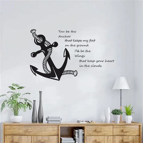 Sailing Quote With Anchor Wall Decal Nautical Quotes Wall Sticker Home