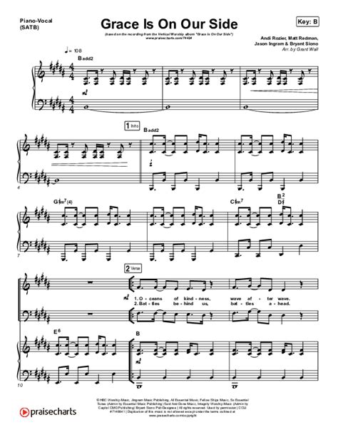 Grace Is On Our Side Sheet Music Pdf Vertical Worship Praisecharts