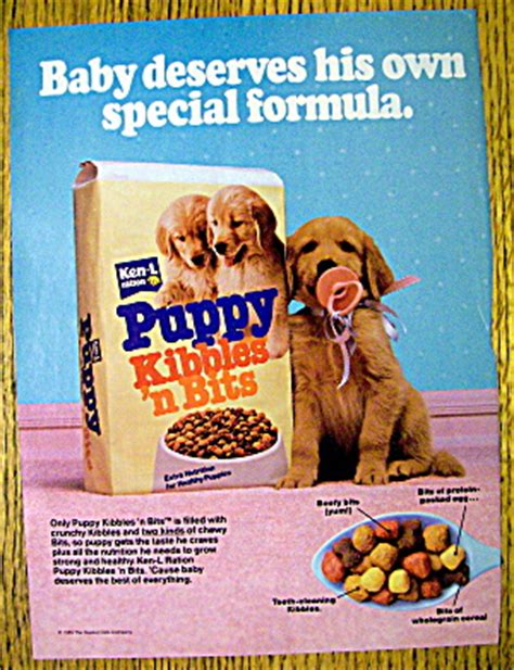 What to look for when buying puppy food for labs? 1986 Puppy Kibbles & Bits w/ Puppy & Pacifier in Mouth ...