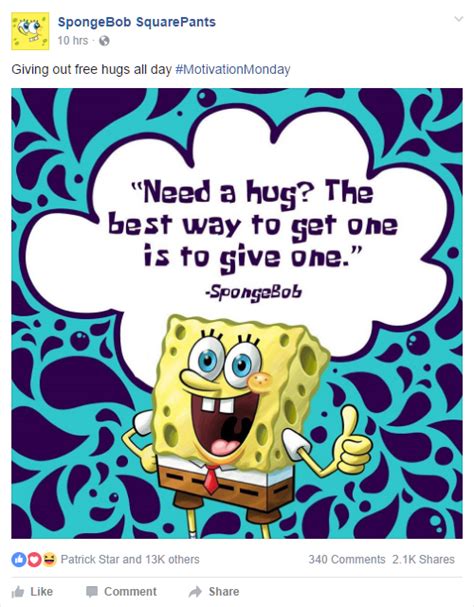 Spongebob Squarepants Facebook Page With The Wholesome Meme R