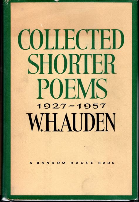 Collected Shorter Poems 1927 1957 By Wh Auden By Auden Wh Wystan