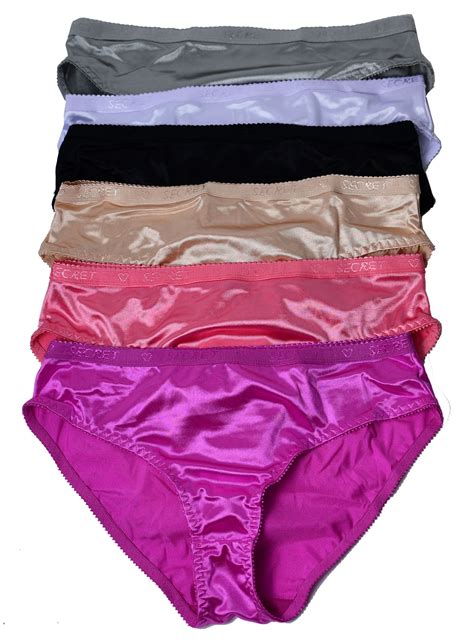 Women Satin Bikini 6 Pack Of Plain Satin Underwear Size 3xl P960
