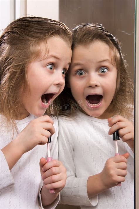 Child With Lipstick Stock Image Image Of Happy Closeup 17879335