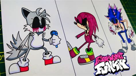 Dibujo Los Personajes De Friday Night Funkin Sonic Exe 20 Drawing