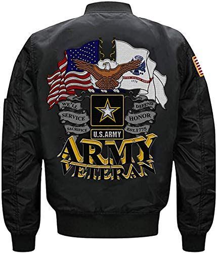 The Perfect Us Army Veteran Ma 1 Flight Embroidered Bomber Jacket Men