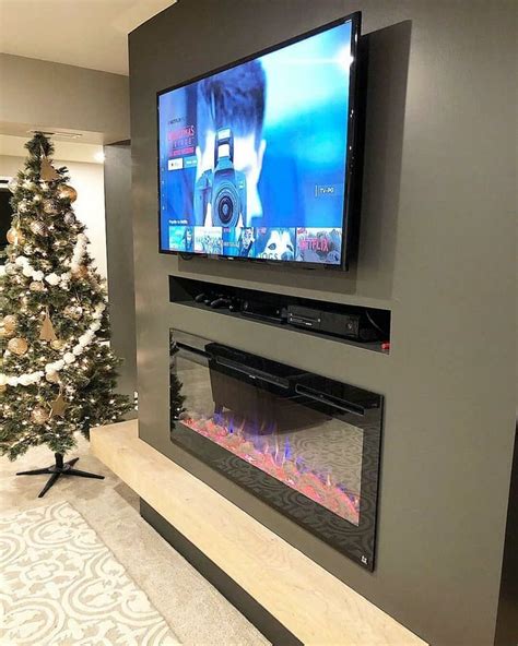 33 Stunning Modern Fireplace Design Ideas With Tv Above Living Room