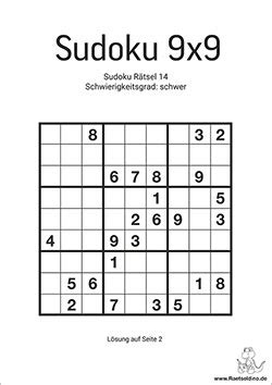Es ist das beliebteste logikrätsel, das aus den lateinischen quadraten entstand. Schwere Sudoku-Vorlagen zum Ausdrucken | Raetseldino.de