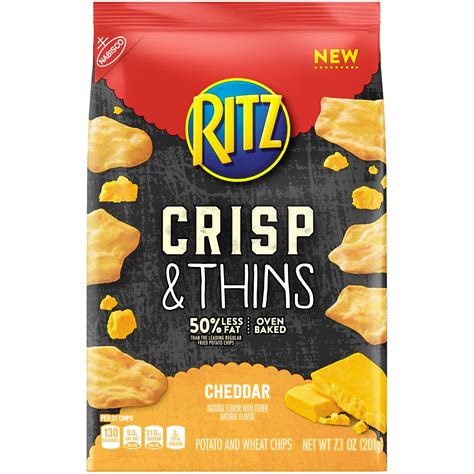 Ritz Crisp And Thins Cheddar Chips 71 Oz
