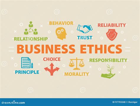 Business Ethics Concept With Icons Stock Vector Illustration Of