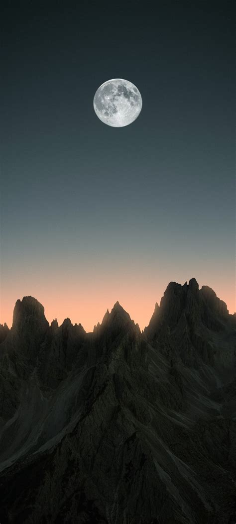 Moon Over Mountains Phone Wallpaper Chill Out Wallpapers