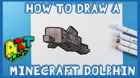 How To Draw A Minecraft Dolphin Youtube