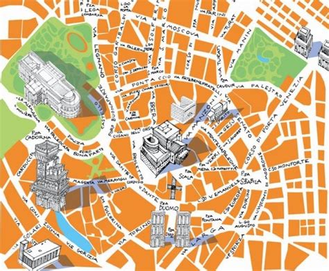 Map Of Milan With Major Places Sights