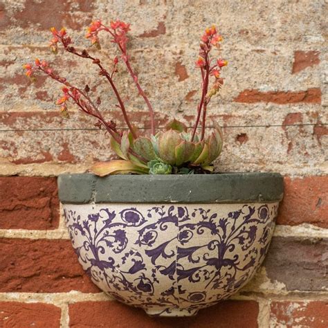 Buy Half Round Aged Ceramic Wall Planter Delivery By Crocus